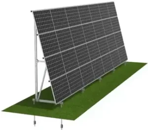 Muur van Zonnepanelen, gefundeerd op schroefpalen van TerraTechs